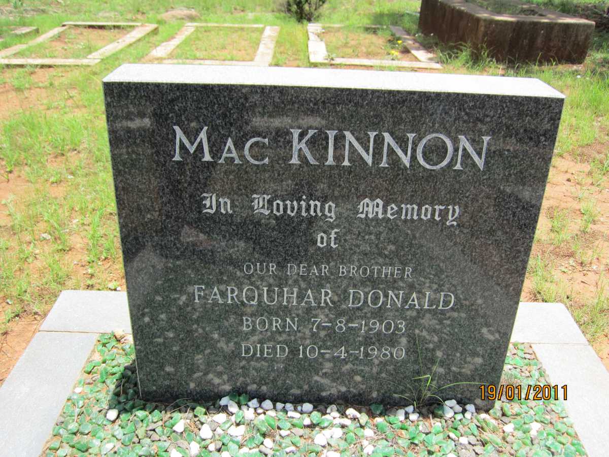 MACKINNON Farquhar Donald 1903-1980
