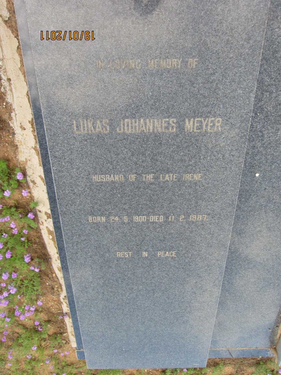 MEYER Lukas Johannes 1900-1987