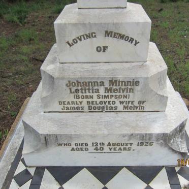 MELVIN Johanna Minnie Letitia nee SIMPSON -1926
