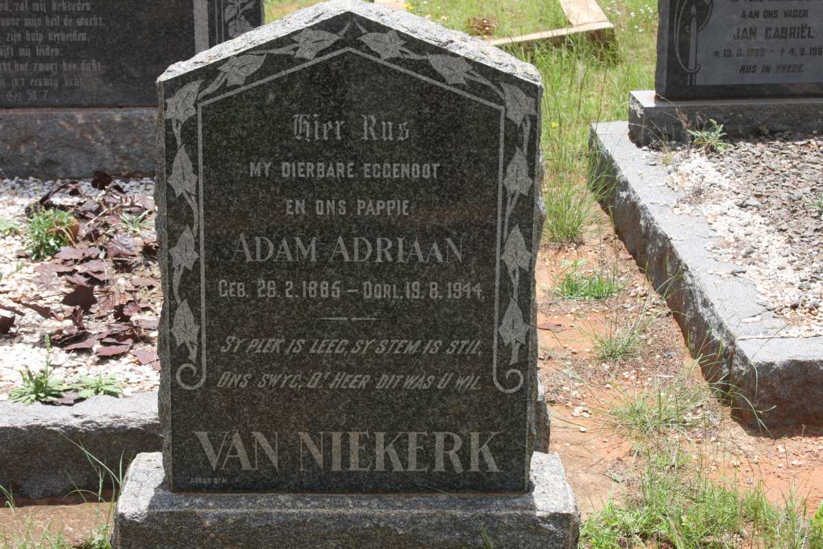 NIEKERK Adam Adriaan, van 1885-1944
