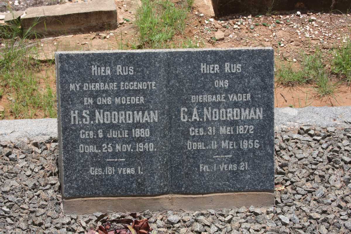 NOORDMAN G.A. 1872-1956 &amp; H.S. 1880-1940