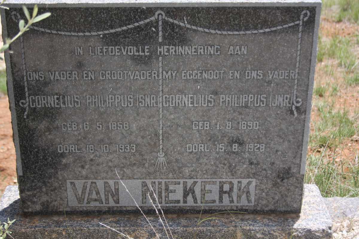 NIEKERK Cornelius Phillipus, van 1856-1933 :: VAN NIEKERK Cornelius Phillipus 1890-1928