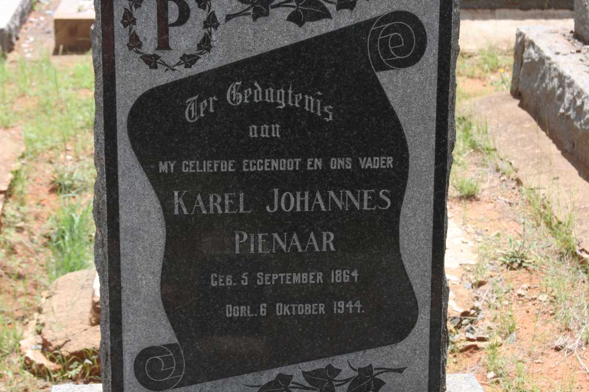 PIENAAR Karel Johannes 1864-1944