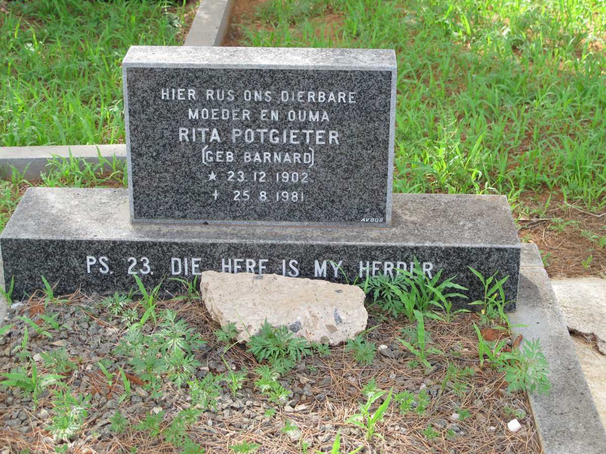 POTGIETER Rita nee BARNARD 1902-1981