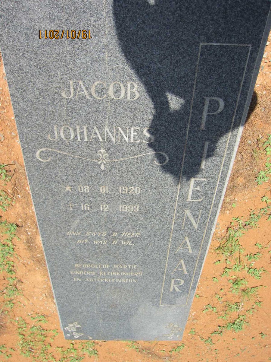 PIENAAR Jacob Johannes 1920-1993