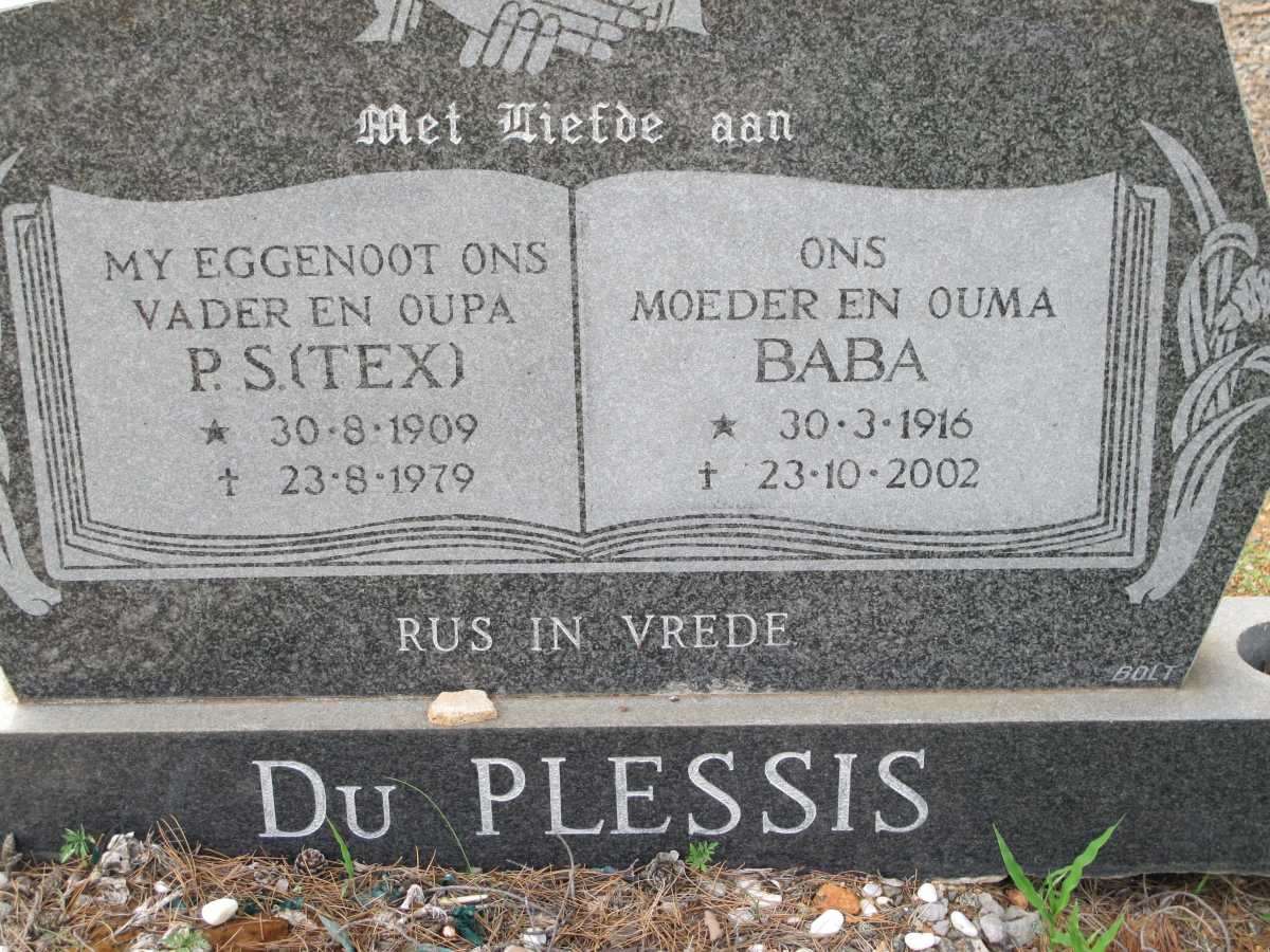 PLESSIS P.S., du 1909-1979 &amp; Baba 1916-2002