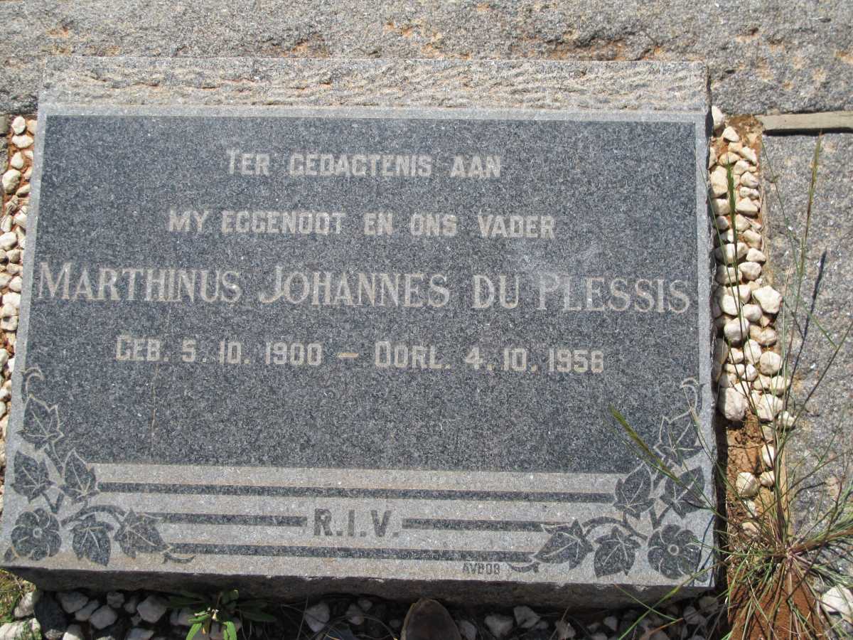 PLESSIS Marthinus Johannes, du 1900-1956
