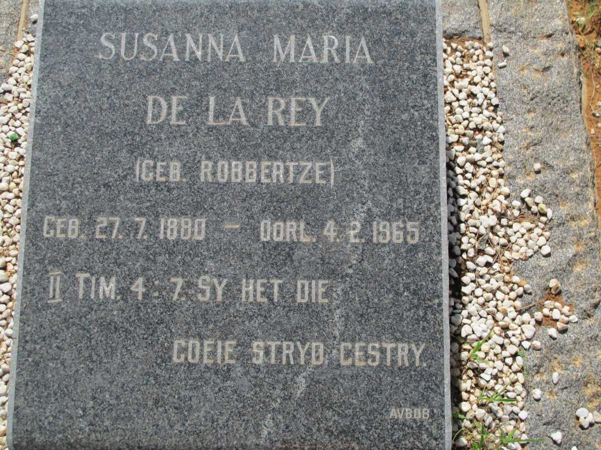 REY Susanna Maria, de la nee ROBBERTZE 1880-1965