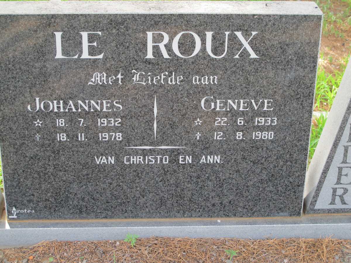 ROUX Johannes, le 1932-1978 &amp; Geneve 1933-1980