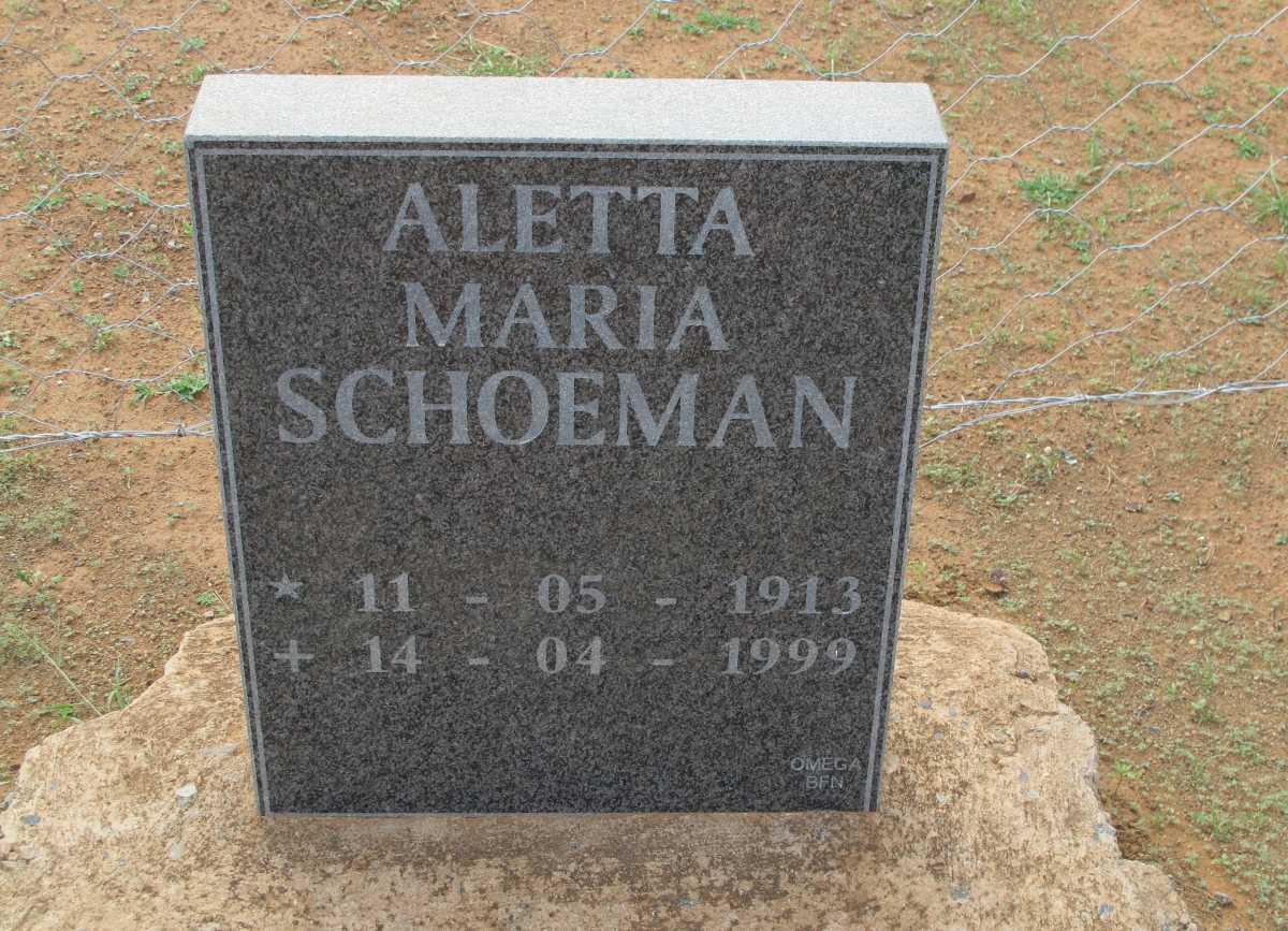 SCHOEMAN Aletta Maria 1913-1999
