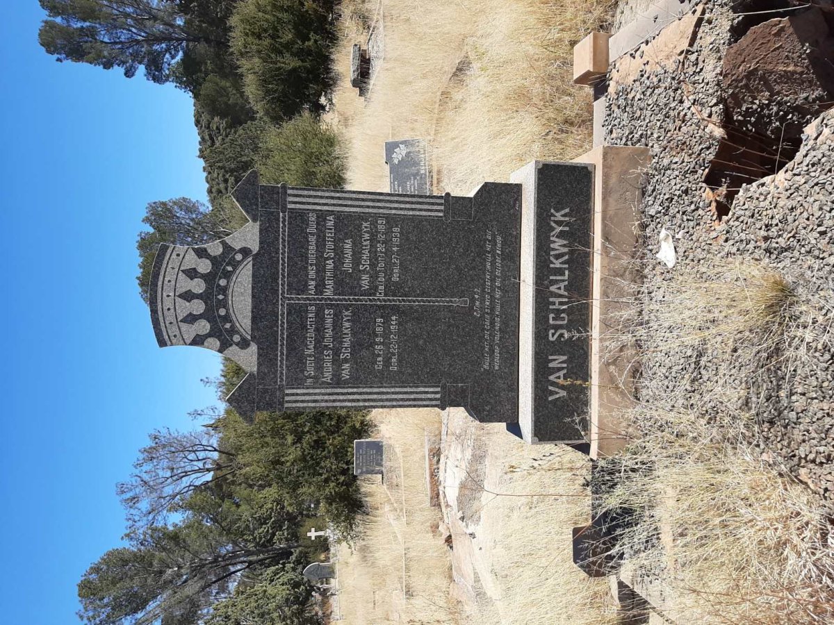 SCHALKWYK Andries Johannes, van 1879-1944 &amp; Marthina Stoffelina Johanna DU TOIT 1891-1938