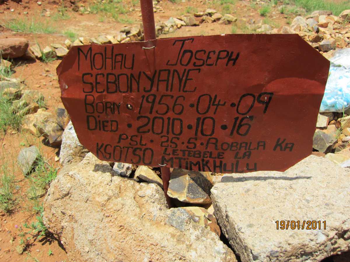 SEBONYANE Mohau Joseph 1956-2010