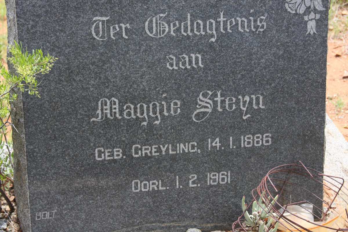 STEYN Maggie nee GREYLING 1886-1961