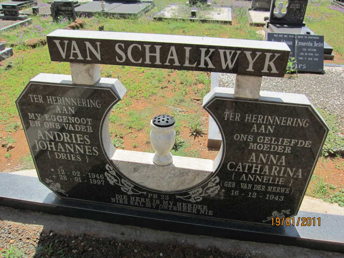 SCHALKWYK Andries Johannes, van 1946-1997