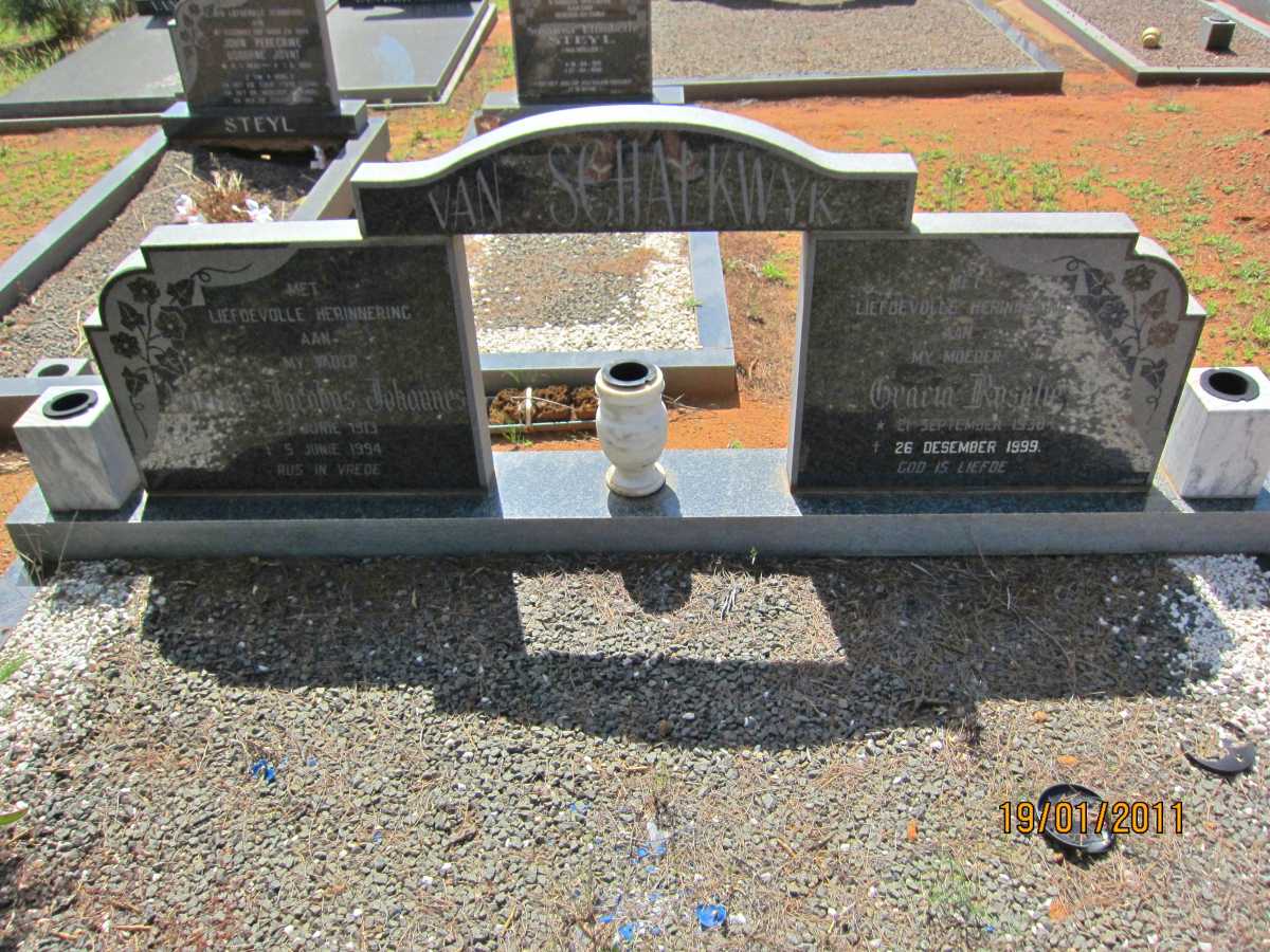 SCHALKWYK Albertus Jacobus Johannes, van 1913-1994 &amp; Gracia Rosalie 1930-1999