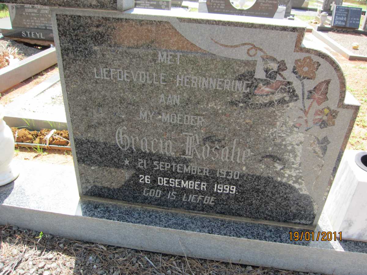 SCHALKWYK Albertus Jacobus Johannes, van 1913-1994 &amp; Gracia Rosalie 1930-1999