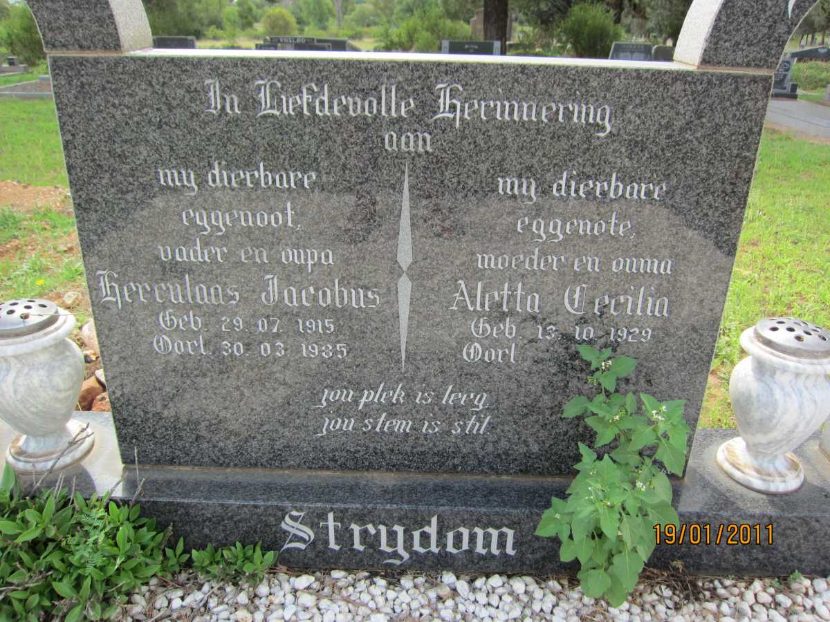 STRYDOM Herculaas Jacobus 1915-1985 &amp; Aletta Cecilia 1929-