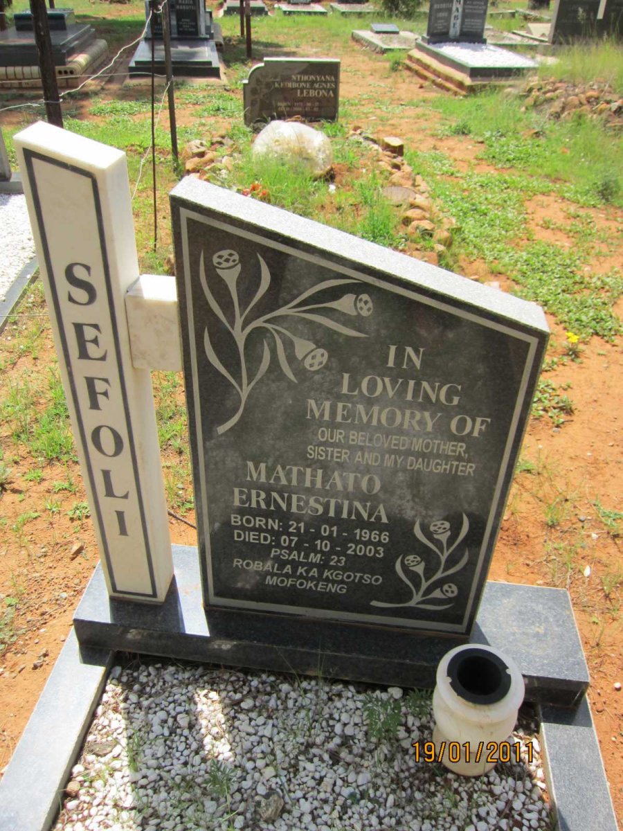 SEFOLI Mathato Ernestina 1966-2003