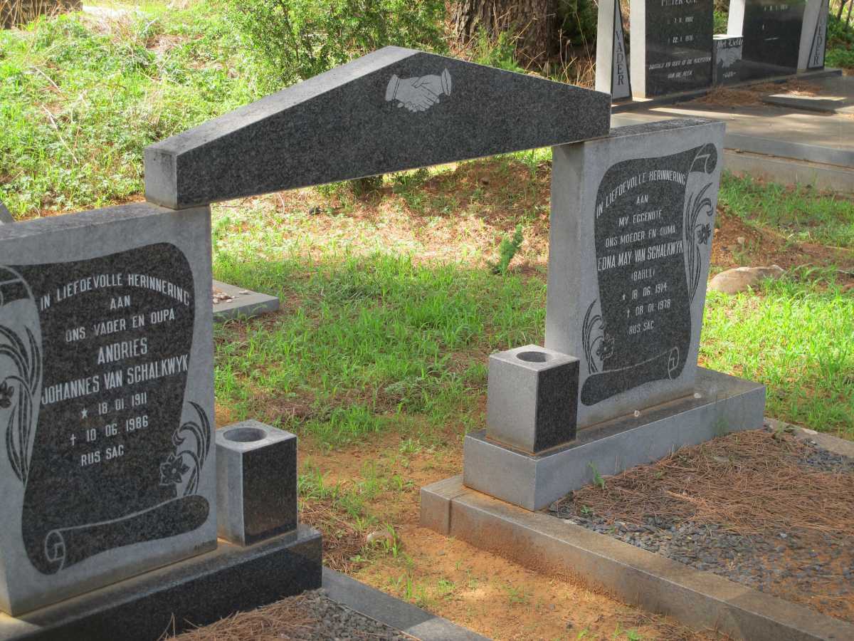 SCHALKWYK Andries Johannes, van 1911-1986 &amp; Edna May BAHLL 1914-1978