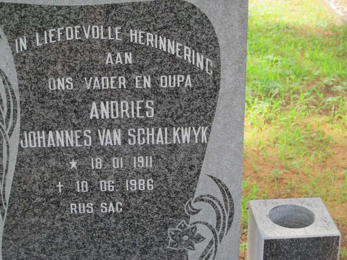 SCHALKWYK Andries Johannes, van 1911-1986