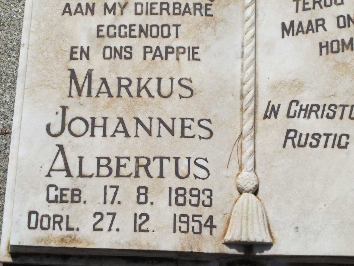 SLABBERT Johannes Albertus Markus 1893-1954