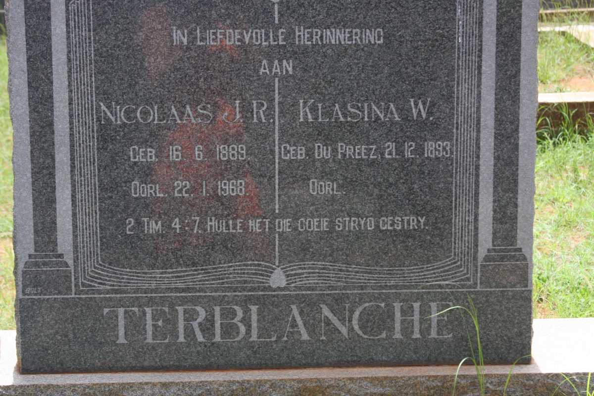 TERBLANCHE Nicolaas J.R. 1889-1968