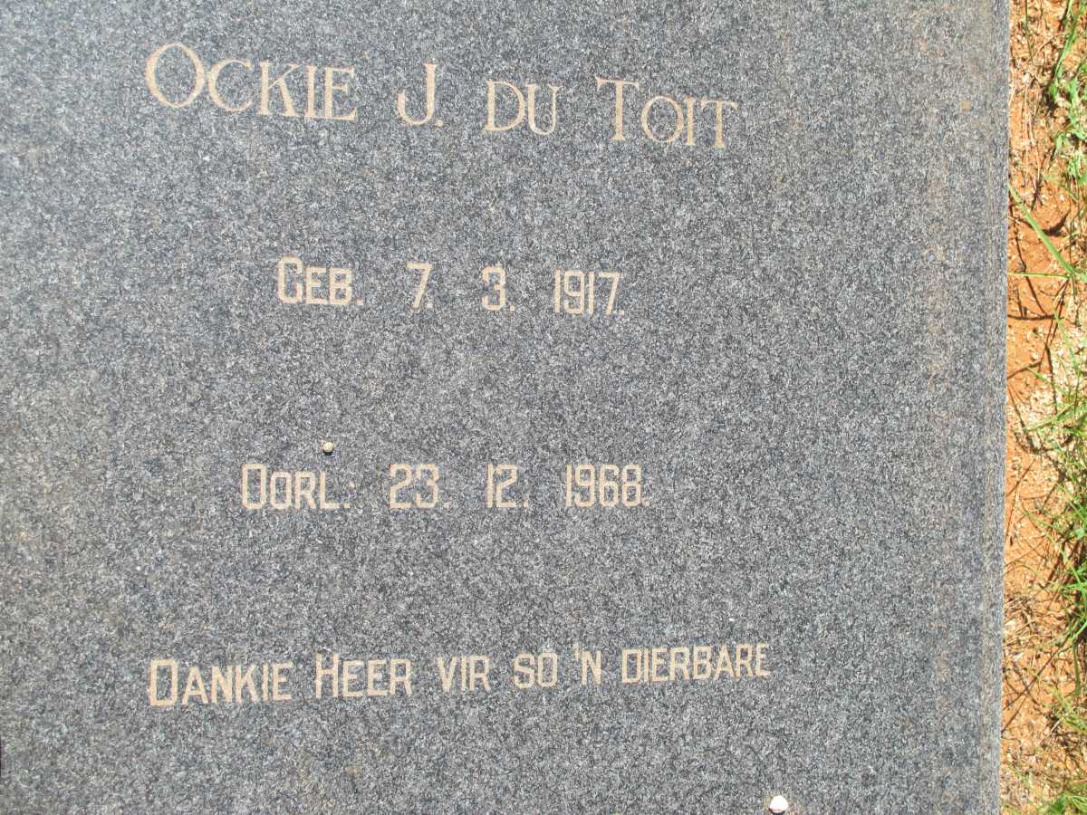 TOIT Ockie J., du 1917-1968