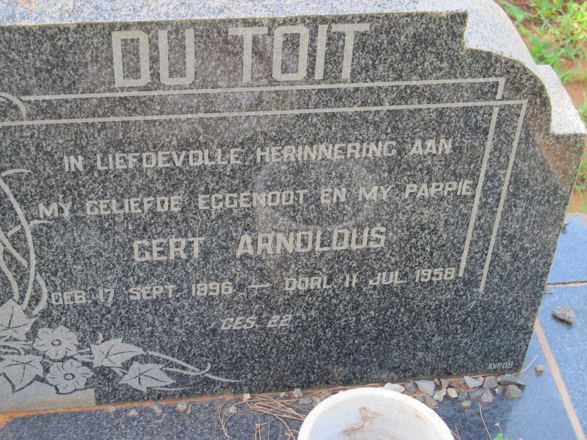 TOIT Gert Arnoldus, du 1896-1958