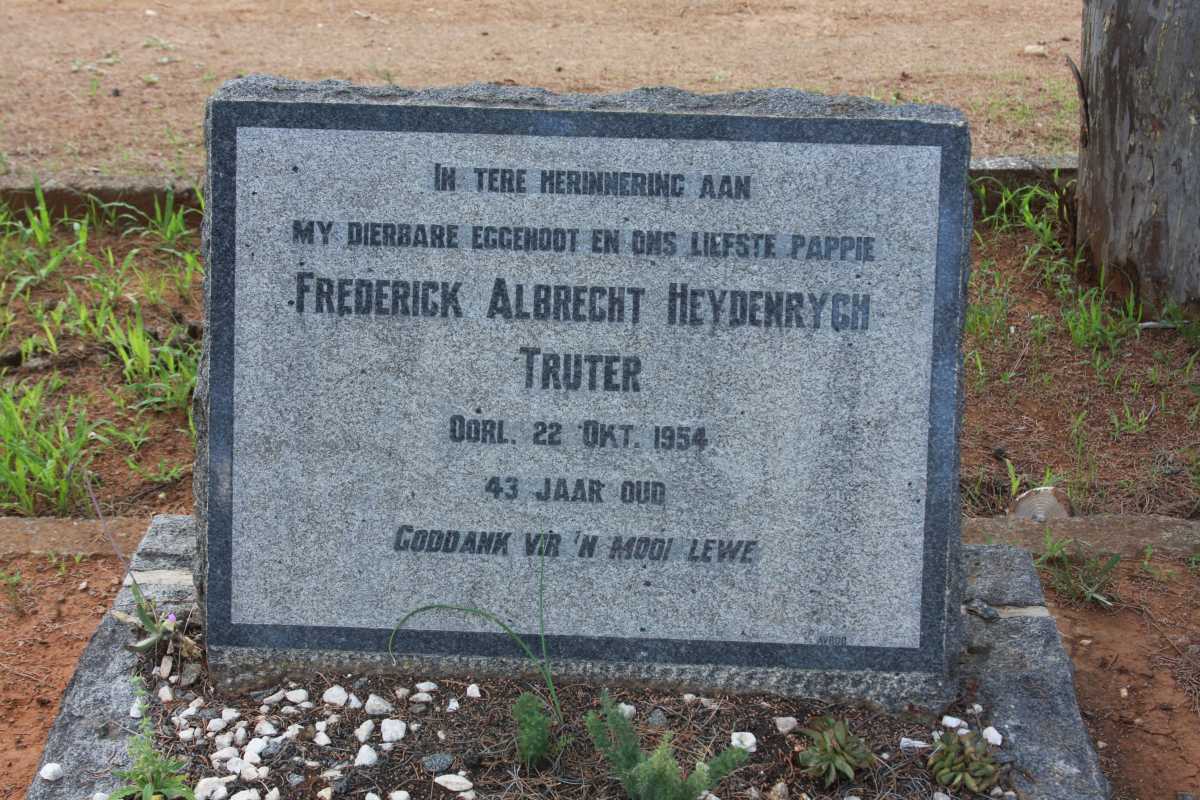 TRUTER Frederick Albrecht Heydenrych -1954