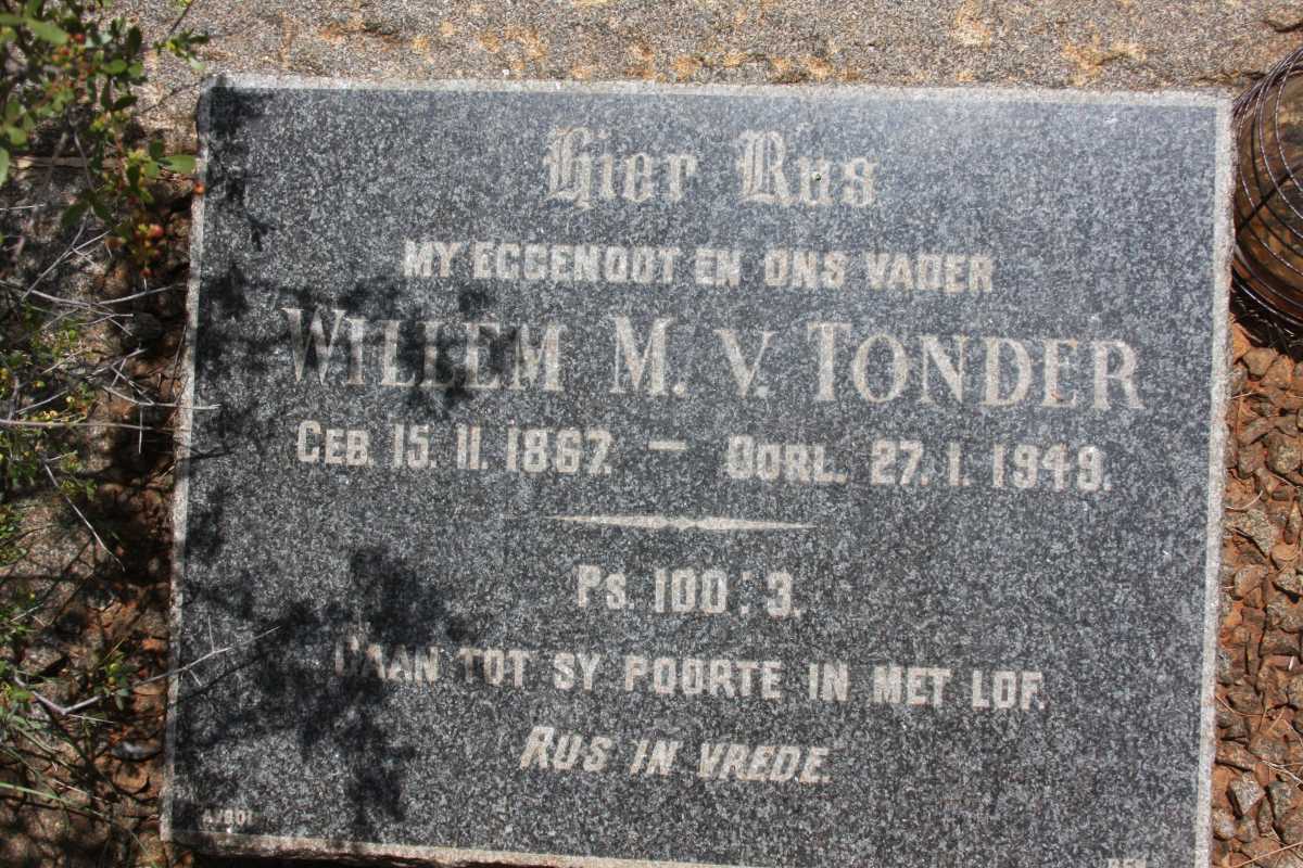 TONDER Willem M., van 1867-1949