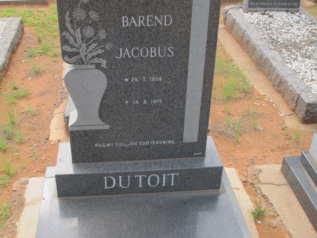 TOIT Barend Jacobus, du 1908-1975