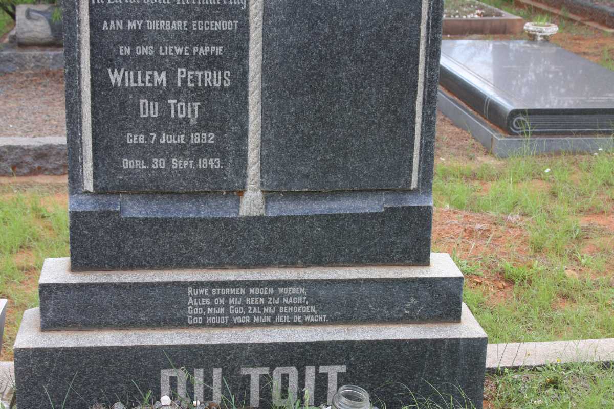 TOIT Willem Petrus, du 1892-1943