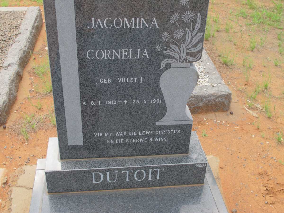 TOIT Jacomina Cornelia, du nee VILLET 1910-1991