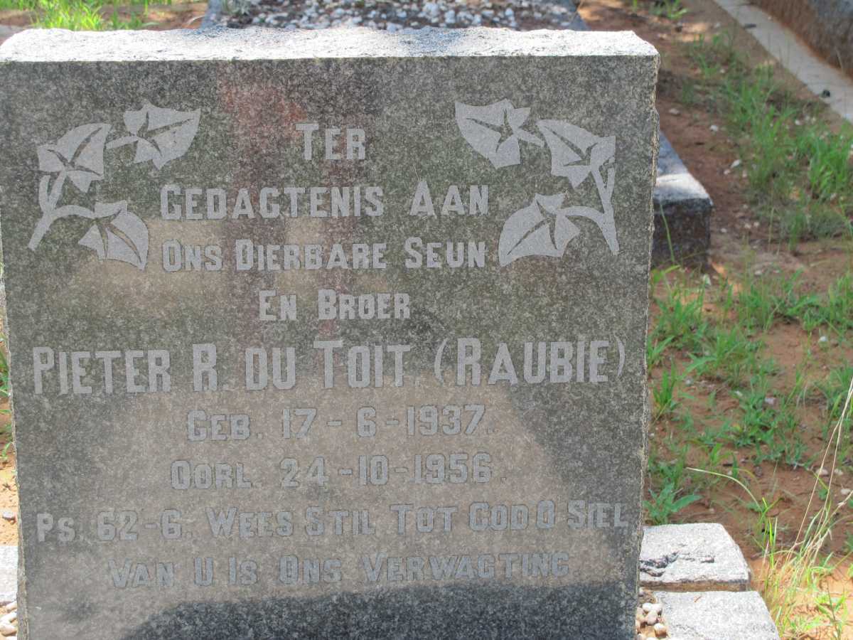 TOIT Pieter R., du 1937-1956