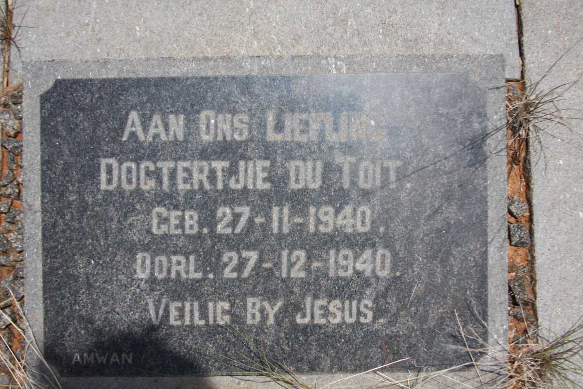 TOIT Dogtertjie, du 1940-1940