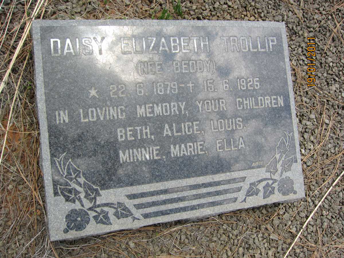 TROLLIP Daisy Elizabeth nee BEDDY 1879-1925