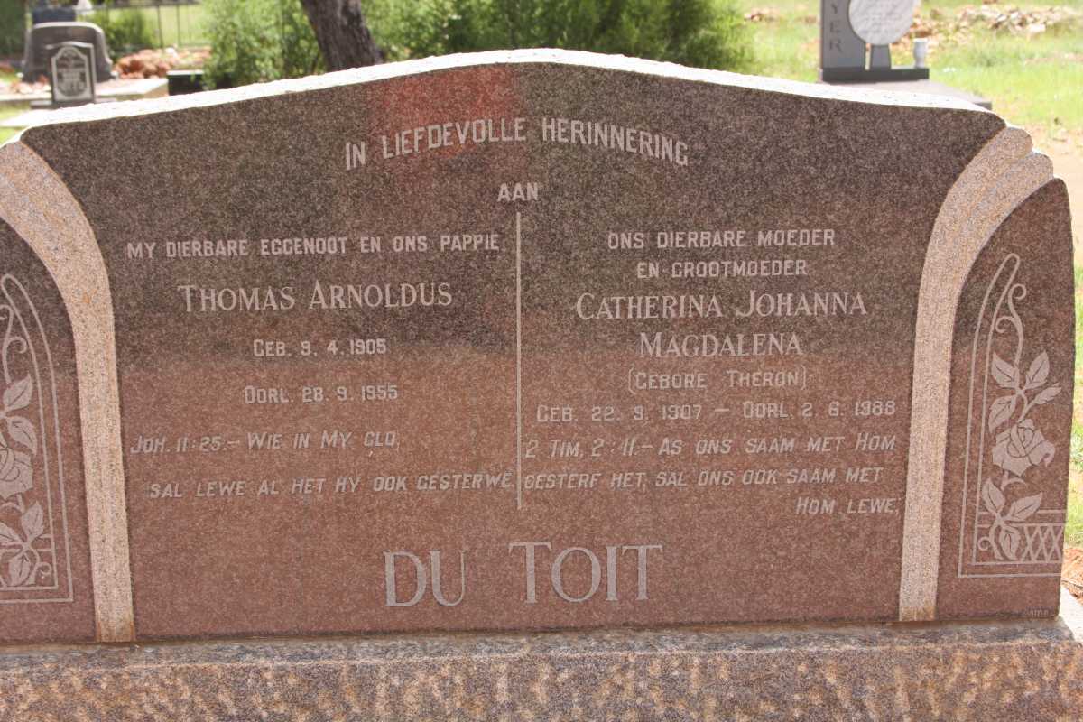 TOIT Thomas Arnoldus, du 1877-1946 &amp; Susara Elizabeth v. ZYL 1877-1948