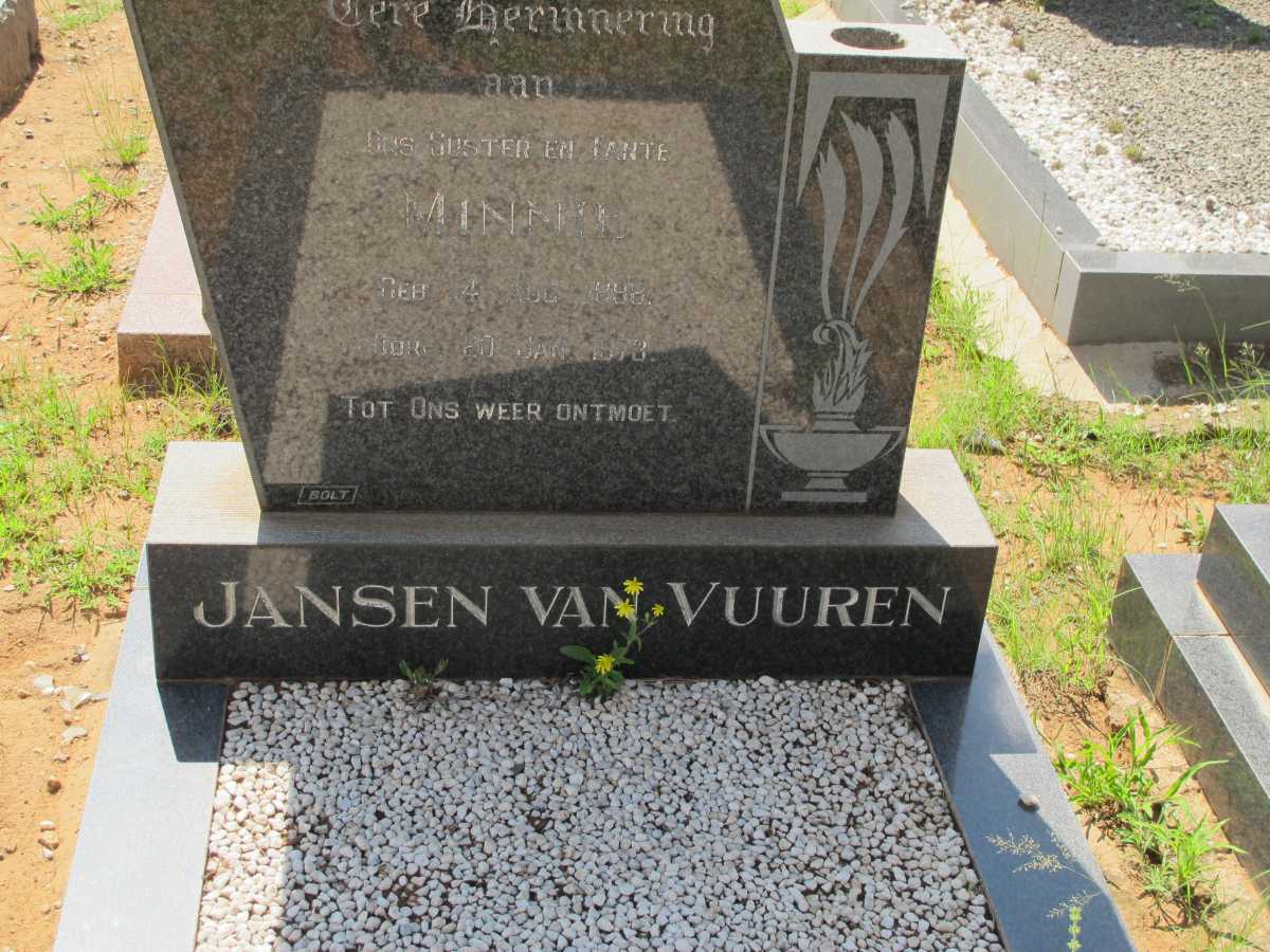VUUREN Minnie, Jansen van -1978