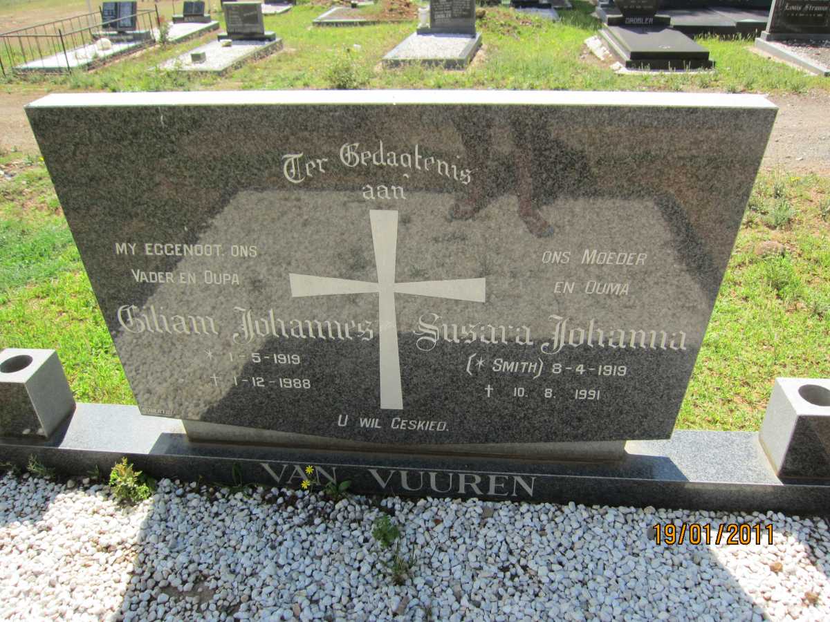 VUUREN Giliam Johannes, van 1919-1988 &amp; Susanna Johanna SMITH 1919-1991