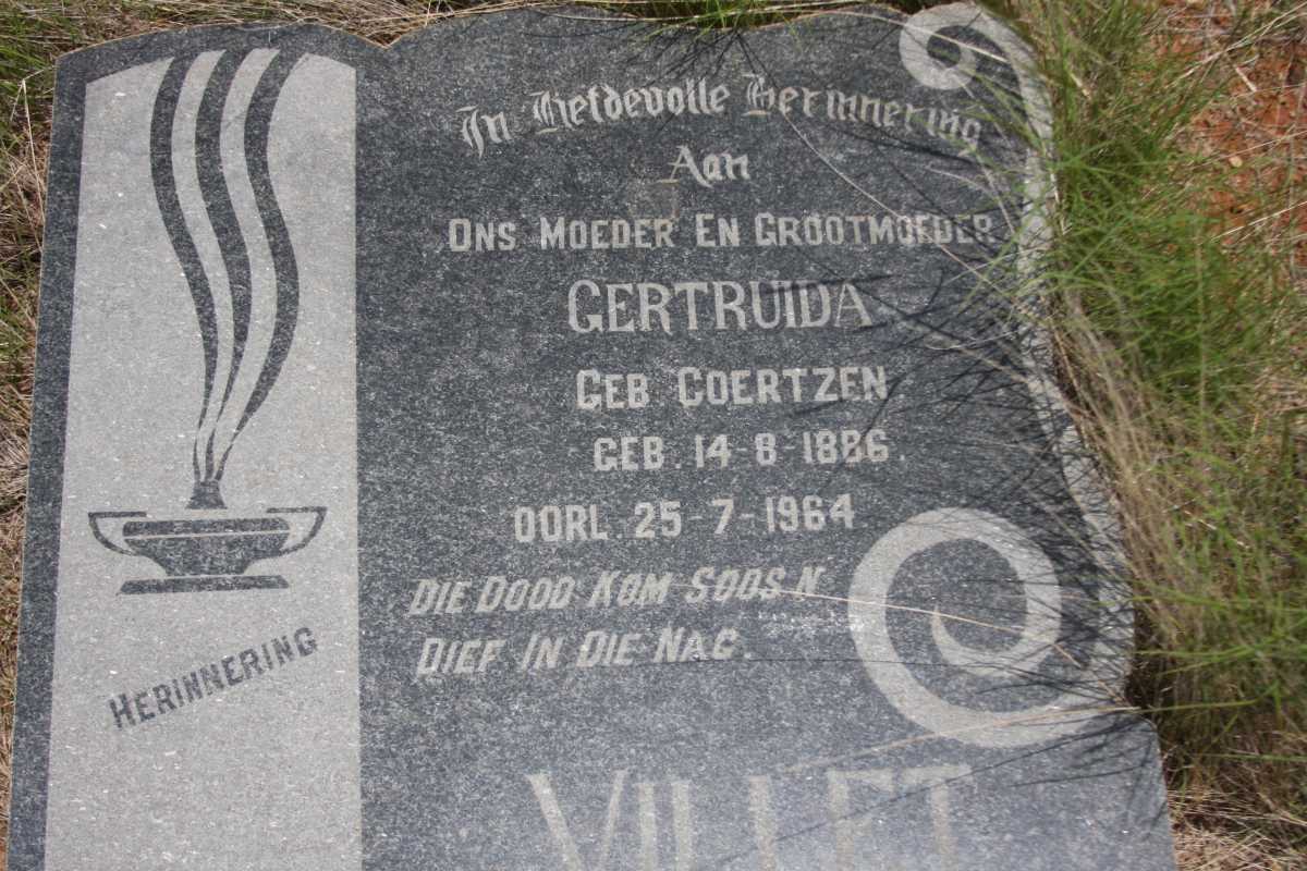 VILLET Gertruida nee COERTZEN 1886-1964