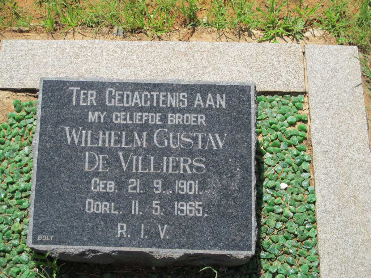 VILLIERS Wilhelm Gustav, de 1901-1965