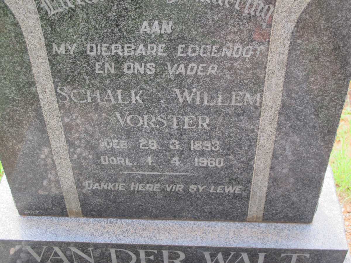 VORSTER Schalk Willem 1893-1960