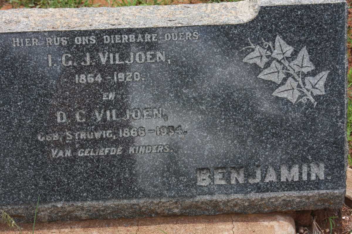 VILJOEN I.G.J. 1864-1920 &amp; D.C. STRUWIG 1866-1934