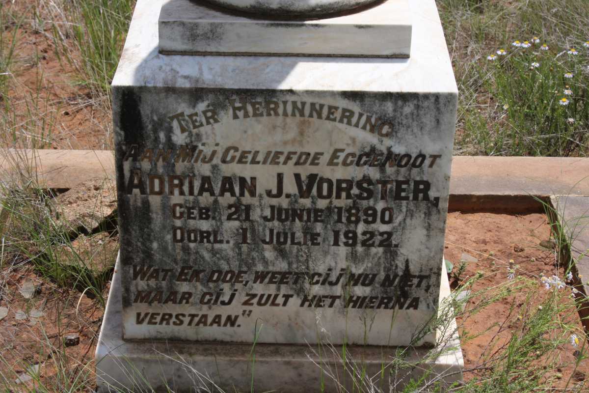 VORSTER Adriaan J. 1890-1922