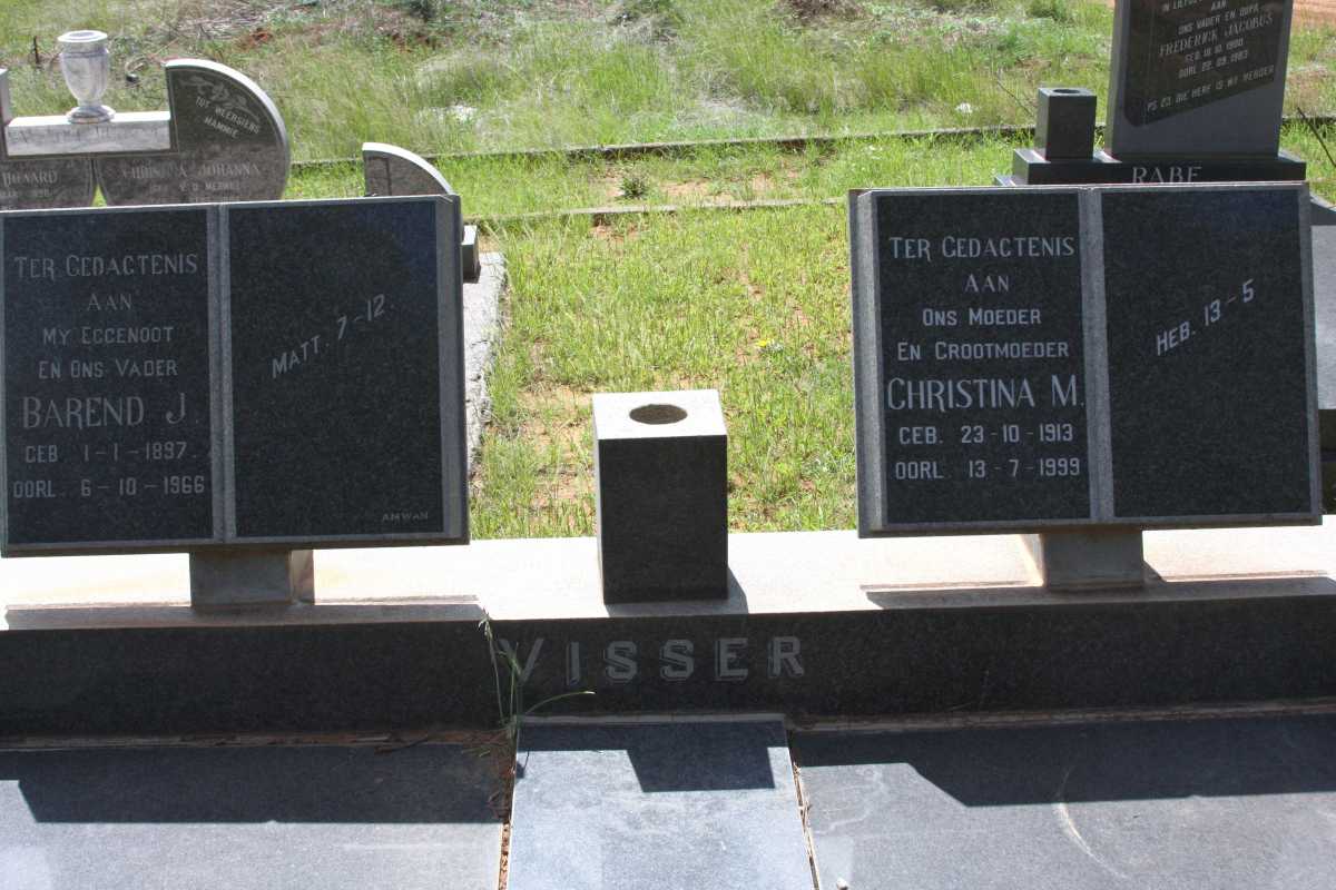 VISSER Barend J. 1897-1966 &amp; Christina M. 1913-1999