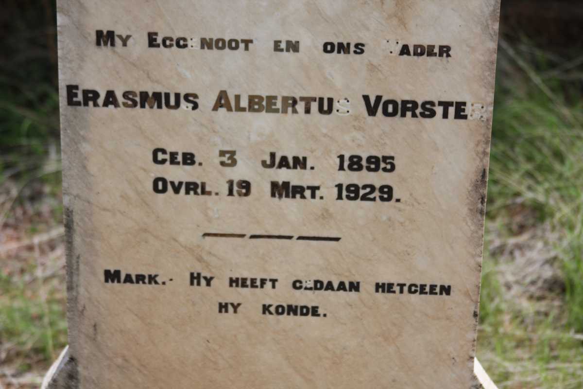 VORSTER Erasmus Albertus 1895-1929