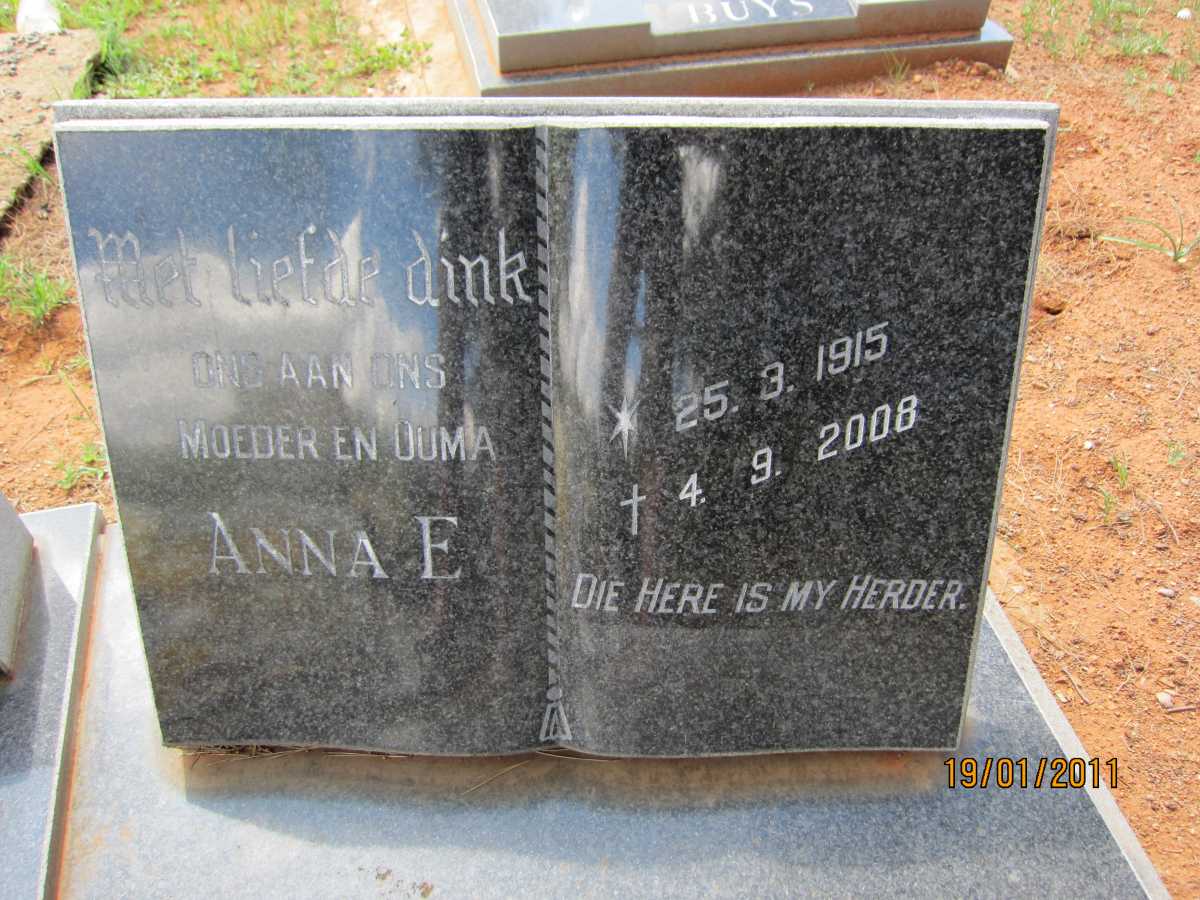 VISSER Anna E. 1915-2008