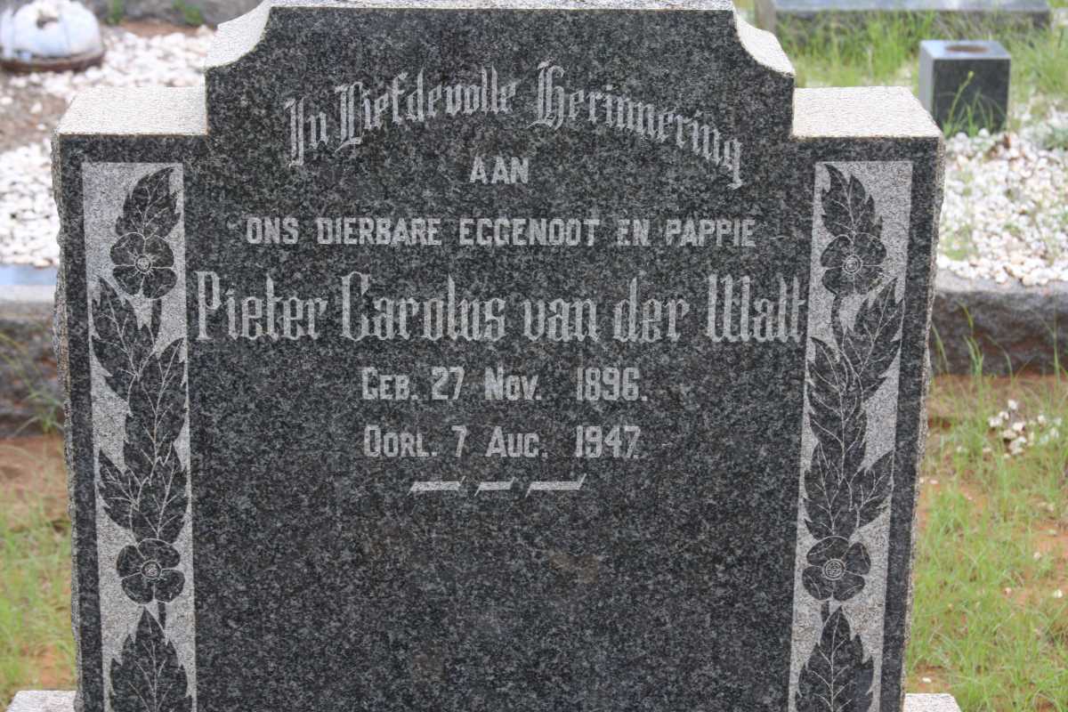 WALT Pieter Carolus, v.d. 1896-1947