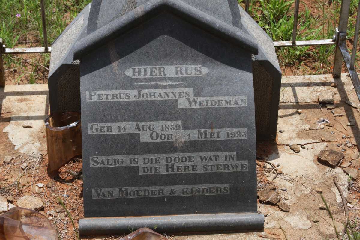 WEIDEMAN Petrus Johannes 1859-1935