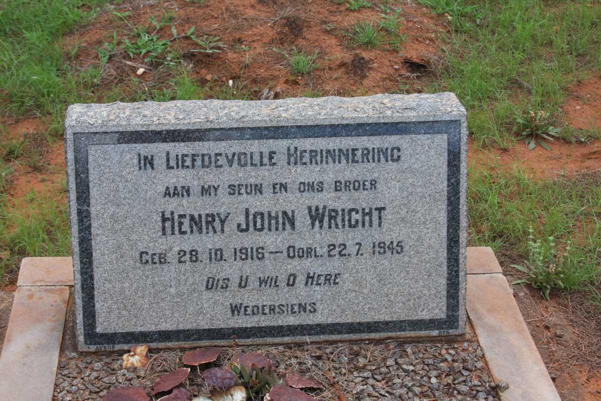 WRIGHT Henry John 1916-1945